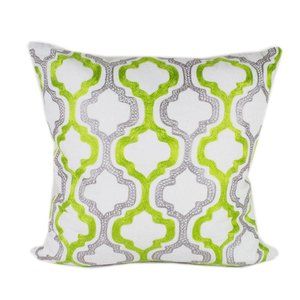 20" Alana Embroidered Moroccan Tile Filled Decorative Throw Pillow